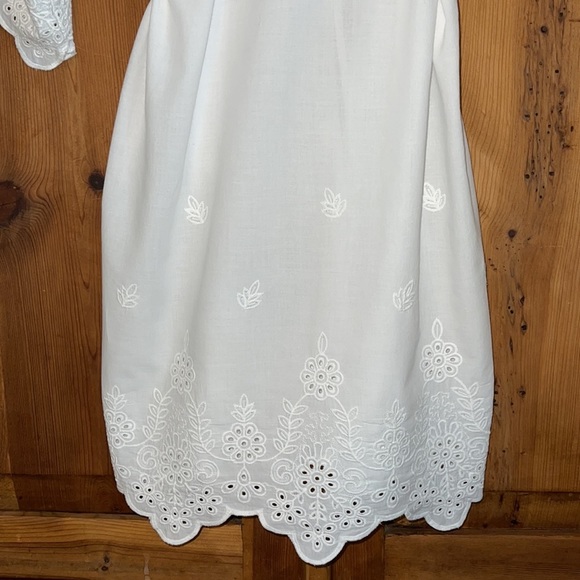 Linea Donatella White Gorgeous Cotton Eyelet Robe Sz. S/M Bridal - Picture 12 of 16